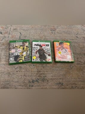 Xbox One Sports Game Bundle (Green Cases) - FIFA 17, NBA 2K19, Madden 21